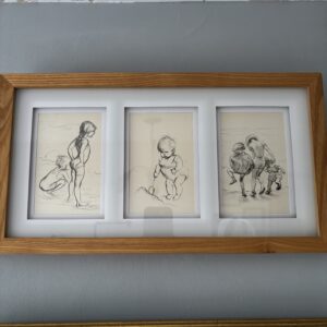 Framed Print Of 3 Vintage Sketches By J.H Dowd