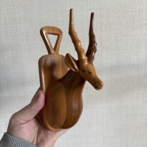 Mid Century Wooden Antelope Wall Hanging Small