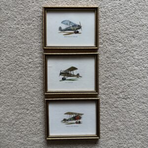 Vintage Prints Biplanes, Sopwith Camel, Bistol Bulldog & SE5A Aeroplanes