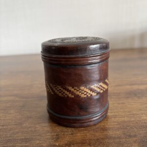 Vintage Leather Covered Dice Tin or Tobacco Tin?