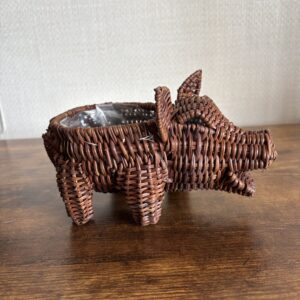 Vintage Wicker Pig Basket