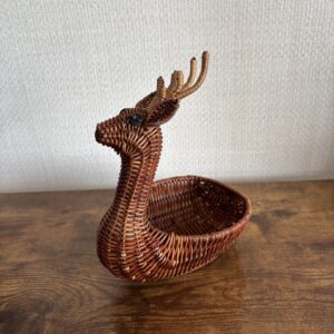 Vintage Wicker Deer Basket