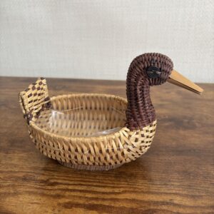 Vintage Medium Wicker Duck Basket