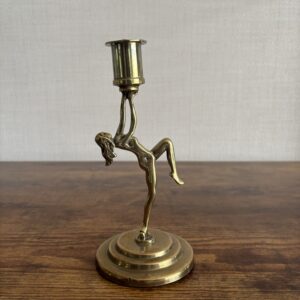Vintage Brass Art Deco Style Candlestick