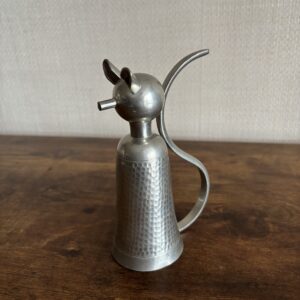 Vintage Pewter Upside Down Cat Cup
