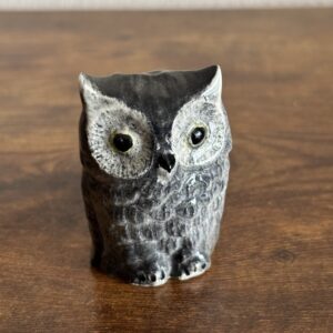 Small Ceramic Hand Painted Grey Owl - Made In Wales