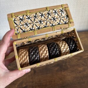 Set Of Woven Napkin Rings In Box