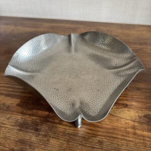 Arts & Crafts Hammered Pewter Footed Dish