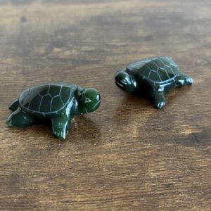 2 Small Green Stone Turtles / Tortoises