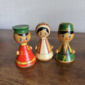 Vintage Russian Hand Painted Folk Art Dolls
