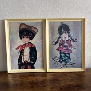 Pair Vintage Big Eye Prints