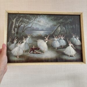 Vintage 1950's Framed Print Giselle Ballet By Carlotta Edwards