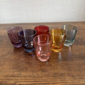 Vintage Colourful Shot Glasses Set of 6