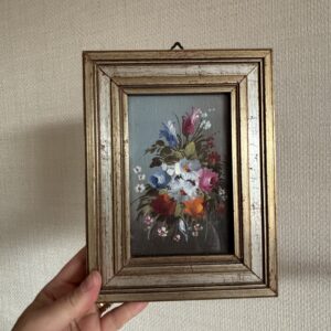 Small Framed Floral Acrylic On Board