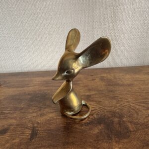 Mid Century Brass Mouse With Big Ears