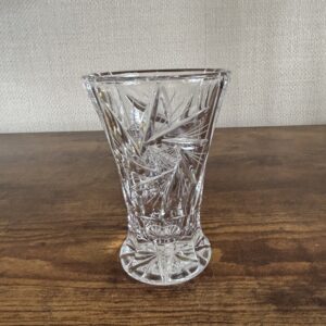 Cut Glass Bud Vase With Etched Star