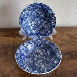 Pair of Royal Tunstall Blue & White Floral Bowls