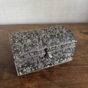 Small Dome Top White Metal Box