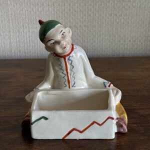 Vintage Ceramic Figure With Rectangular Dish