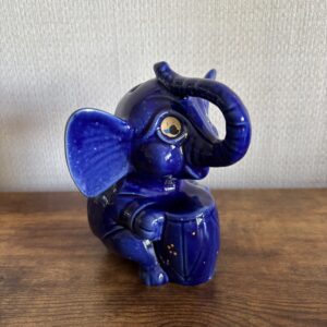 Vintage Blue Elephant Money Box