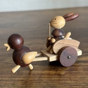 Mid Century Wooden Rabbit & Duck - Goula Spain