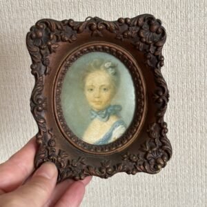 Decorative Miniature Portrait Girl With Cat