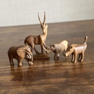 Tiny Vintage Hand Carved Wooden Animals