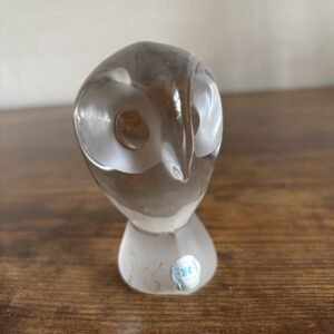 Vintage Reijmyre Glass Owl Paperweight Sweden