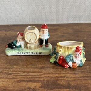 Pair of Small Vintage Leprechaun Planters