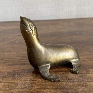 Vintage Mid Century Brass Seal / Sea Lion Figure