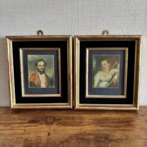 Vintage Pair Of Portrait Prints Victorian Style
