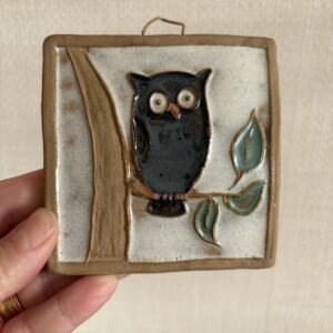 Vintage CUB Denmark Pottery Tile -Owl