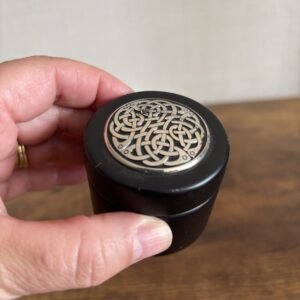Small Black Wooden Box With Pewter Celtic Emblem