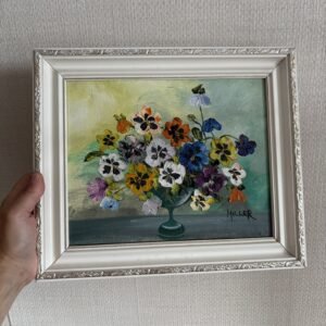Framed Oil On Canvas - Pansies, Signed Miller