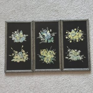 Vintage Trio Of Foil Butterfly Pictures Pencricket Fine Art Co
