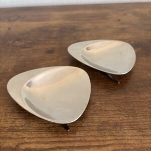Pair Mid Century Danish Stainless Steel Dishes - Lundtofte