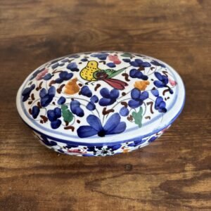 Italian Pottery Oval Lidded Pot
