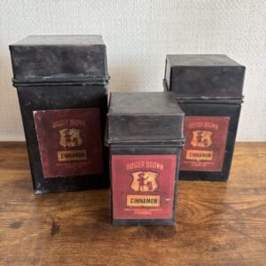 Set Of 3 Vintage Graduated Spice Tins