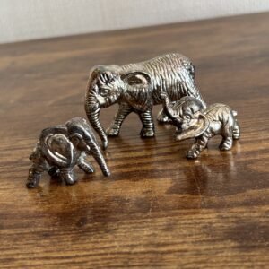 3 Silver Plated Elephants