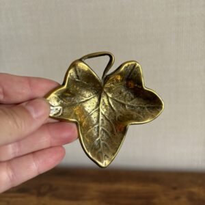 Small Vintage Brass Leaf Dish