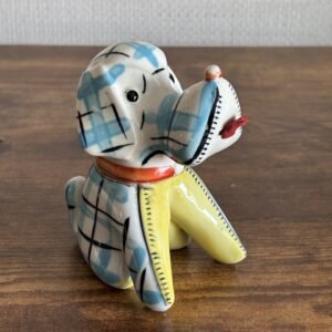 Mid Century Ceramic Dog Measuring Tape Holder
