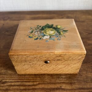 Wooden Box With Floral Transfer