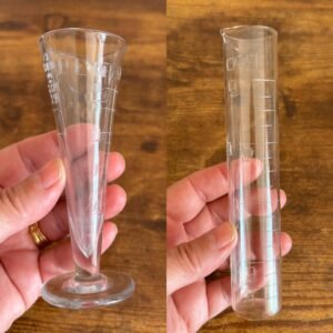 Pair Antique Glass Apothecary Medicine Measures