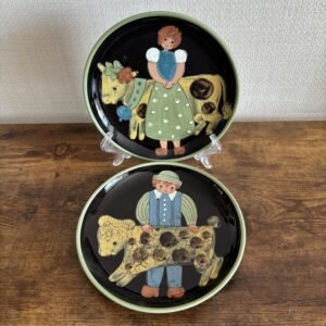 2 Swiss Folk Art Plates Rheinfelder Keramik