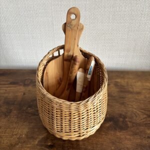 Small Basket of Wooden Kitchen Utensils