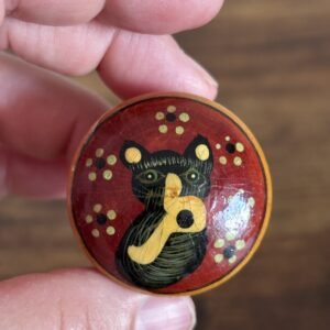 Small Wooden Hand Painted Cat Pill Box