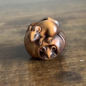 Mice in Apple Netsuke