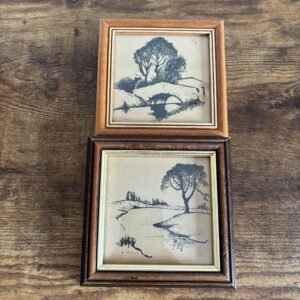 Pair Of Small Ink Drawing By Philip Mills