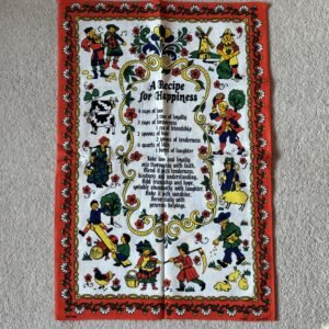 Vintage Tea Towel Recipe For Happiness