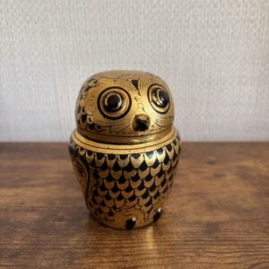 Papier-maché Black & Gold Owl Box